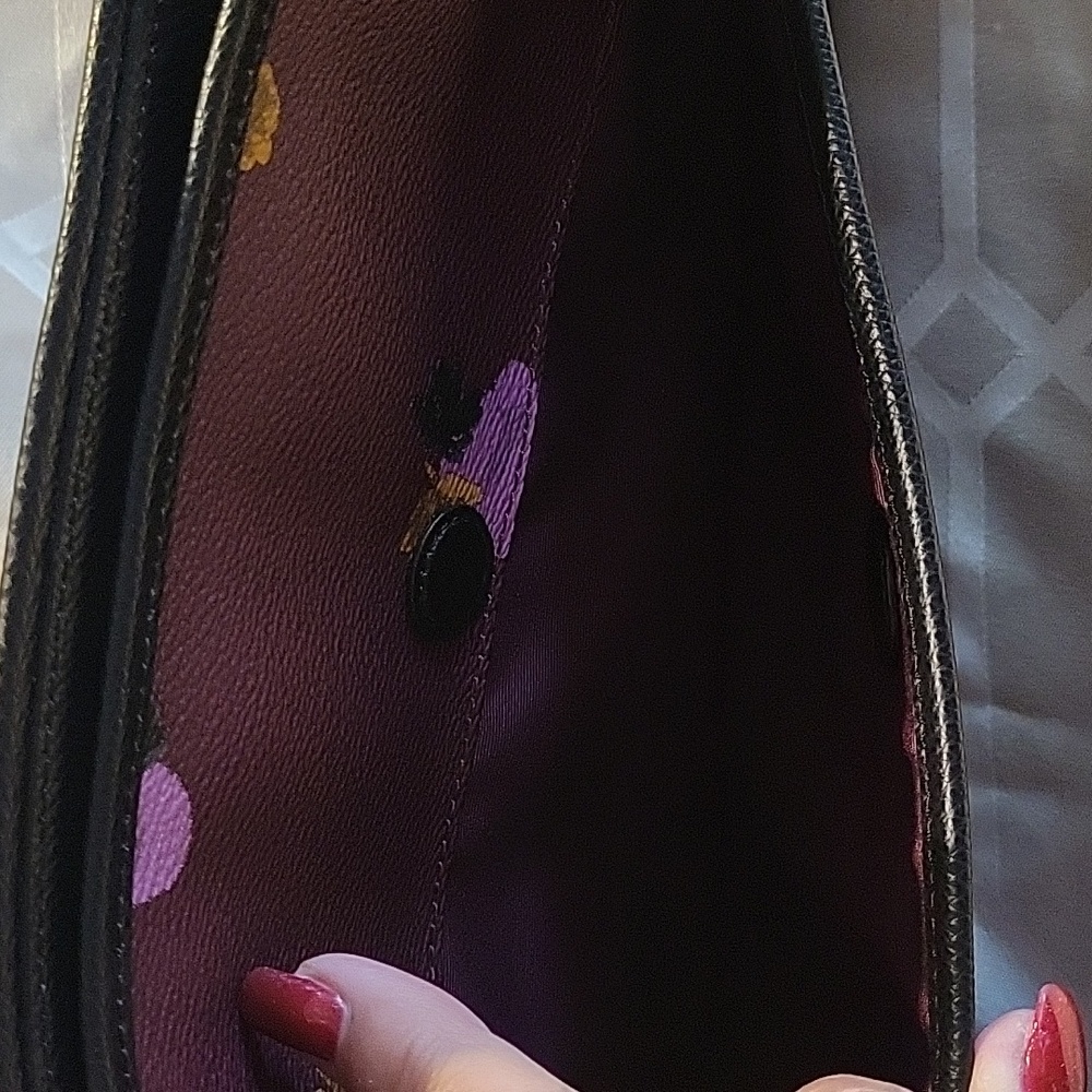 Coach "Taylor" purple plum floral crossbody bag - Picture 5 of 7